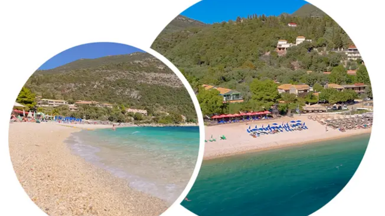 Mikros Gialos beach with turquoise water