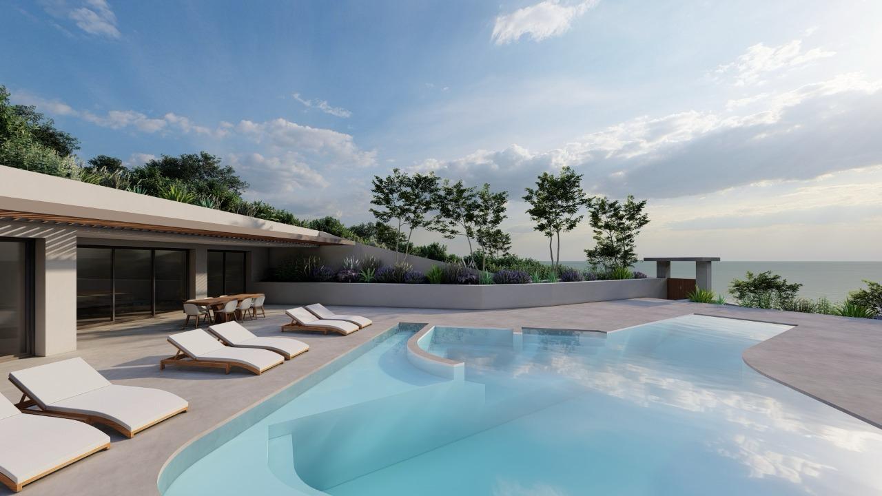 Infinity pool with sea view at Mikros Gialos