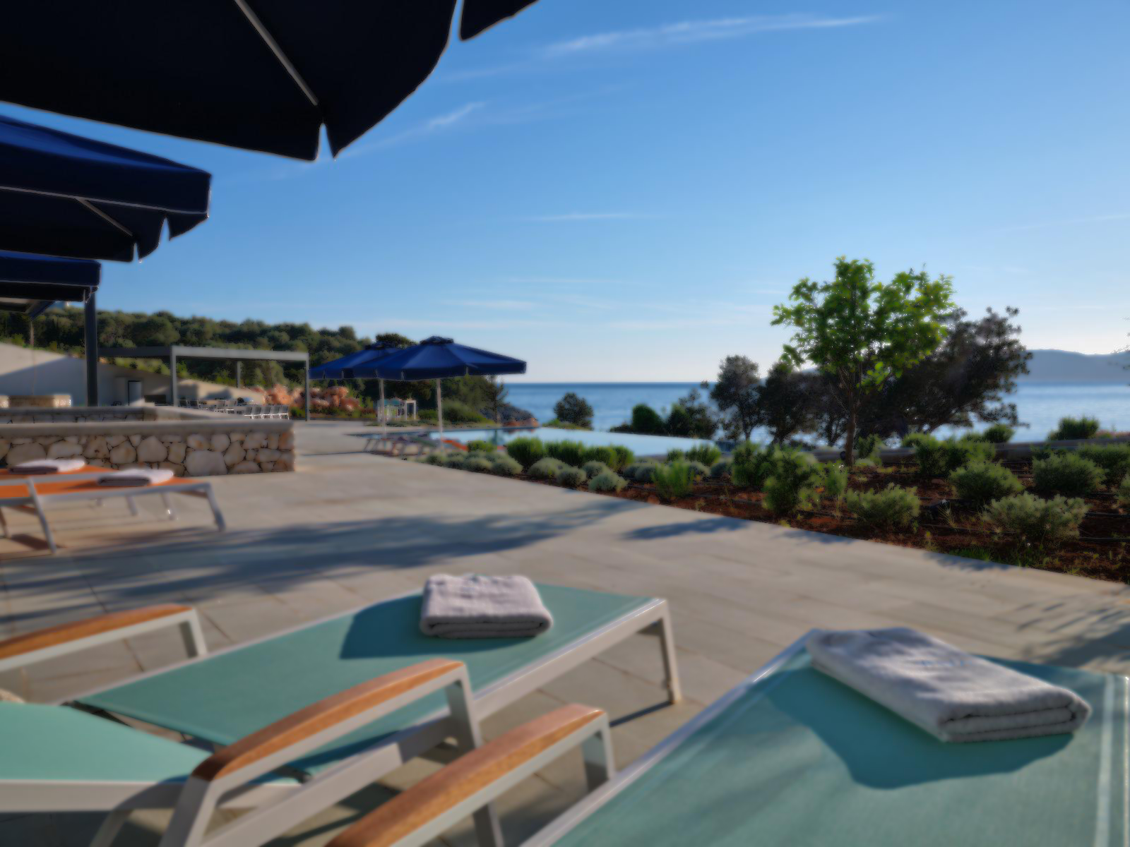 Sun loungers by the pool
