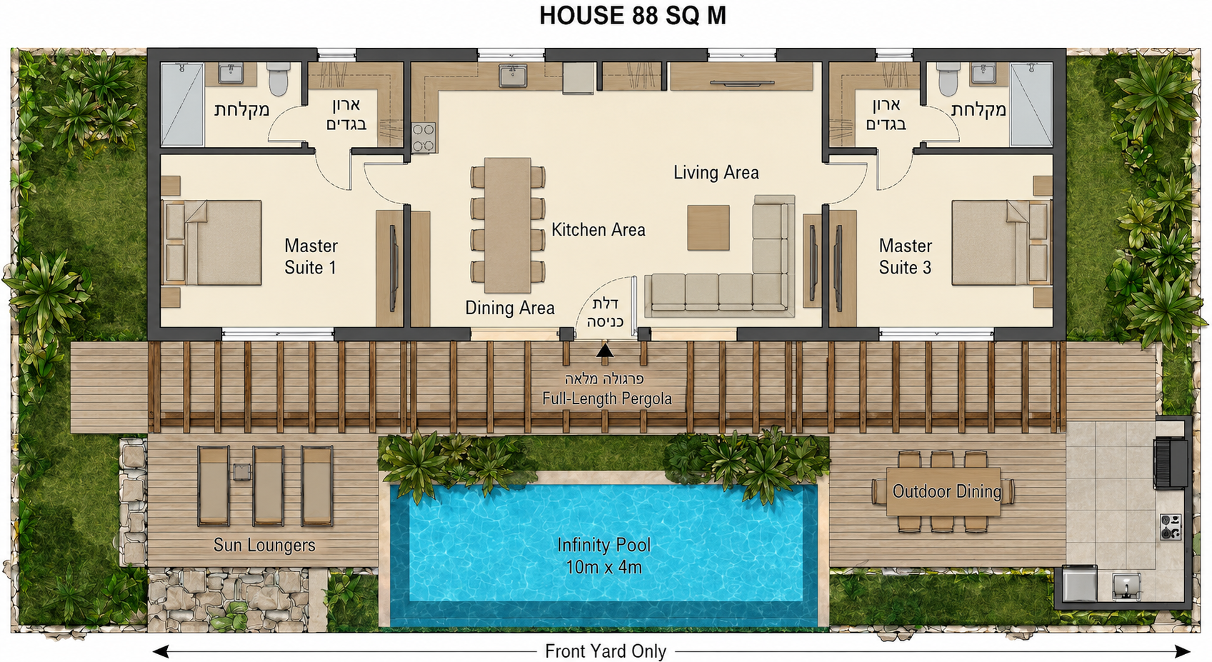 Floor plan render of the planned villa